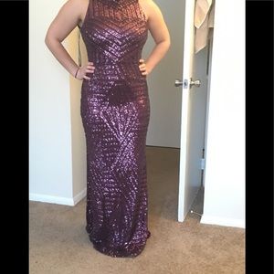 Purple evening gown